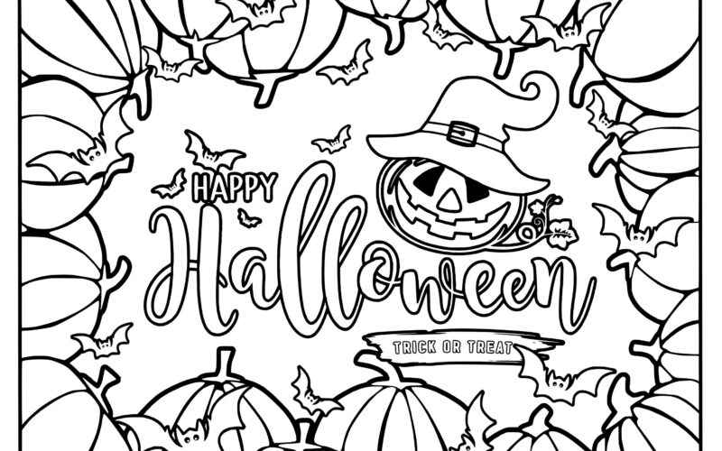 Halloween Coloring Pages For Adults Witch Spooky Pumpkin Ghost Coloring 5 Page Bundle Downloadable Printable Coloring Sheets For Adults Etsy