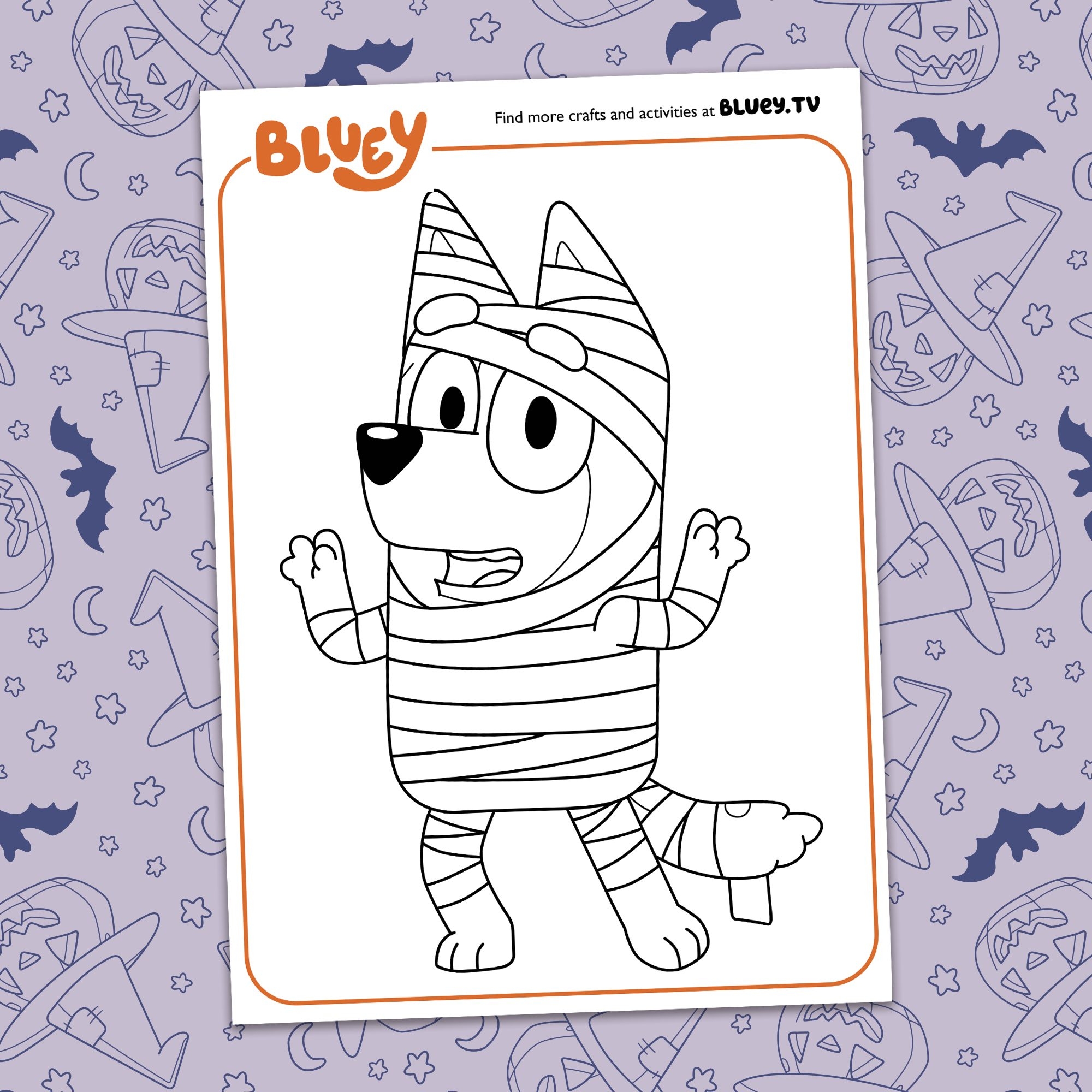 bluey halloween coloring pages
