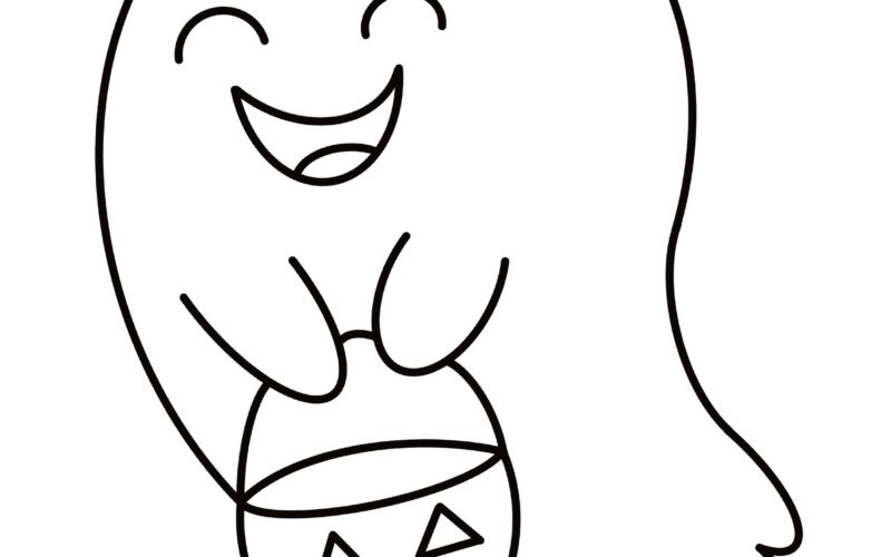 Halloween Ghost Coloring Page For Kids PDF Etsy