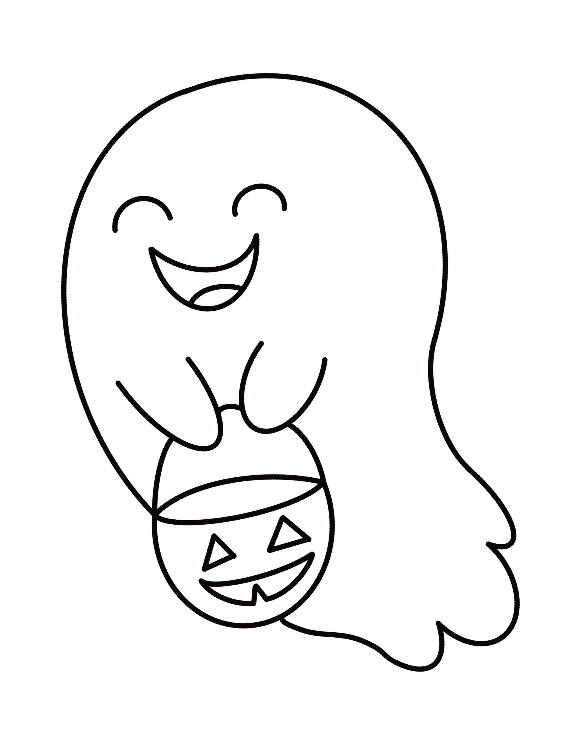 Halloween Ghost Coloring Page For Kids PDF Etsy