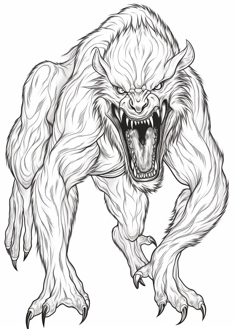 werewolf coloring page