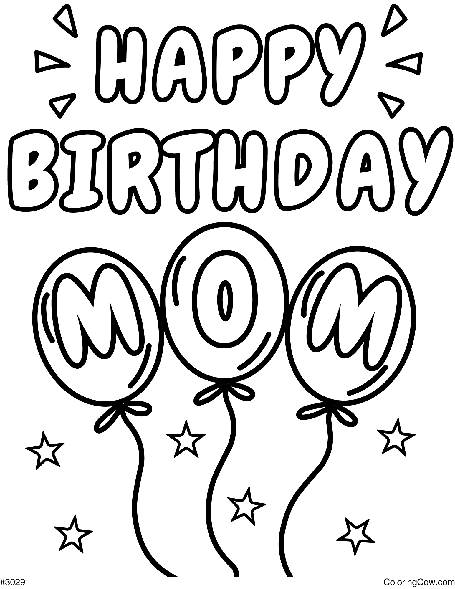 happy birthday mom coloring page happy birthday mom coloring page