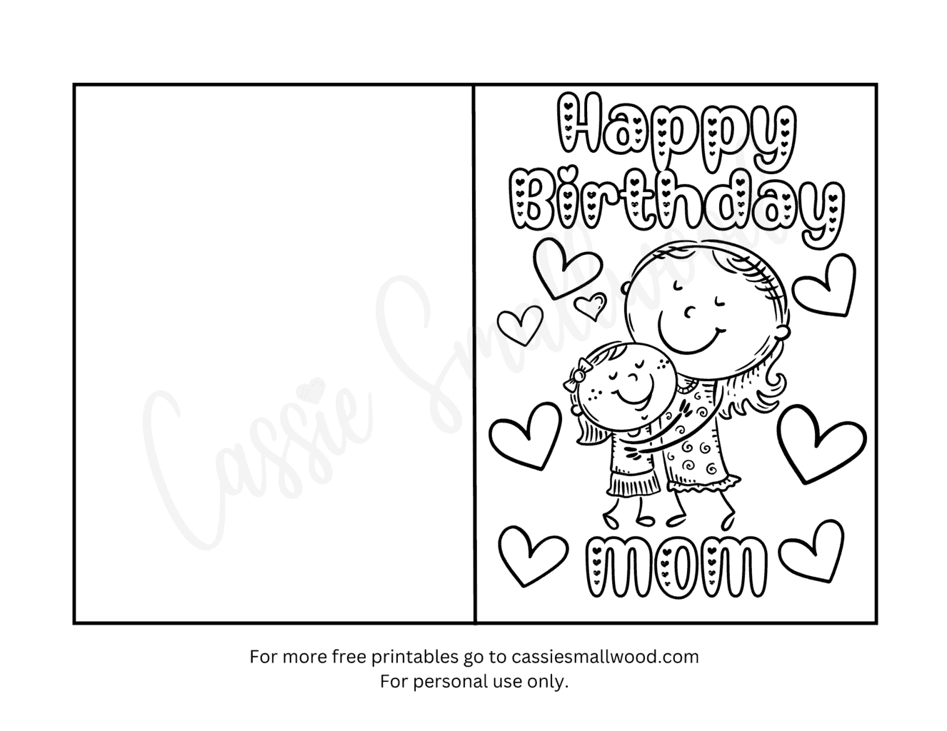 Happy Birthday Mom Greeting Card Coloring Page Cassie Smallwood Happy Birthday Mom Greeting Card Coloring Page Cassie Smallwood