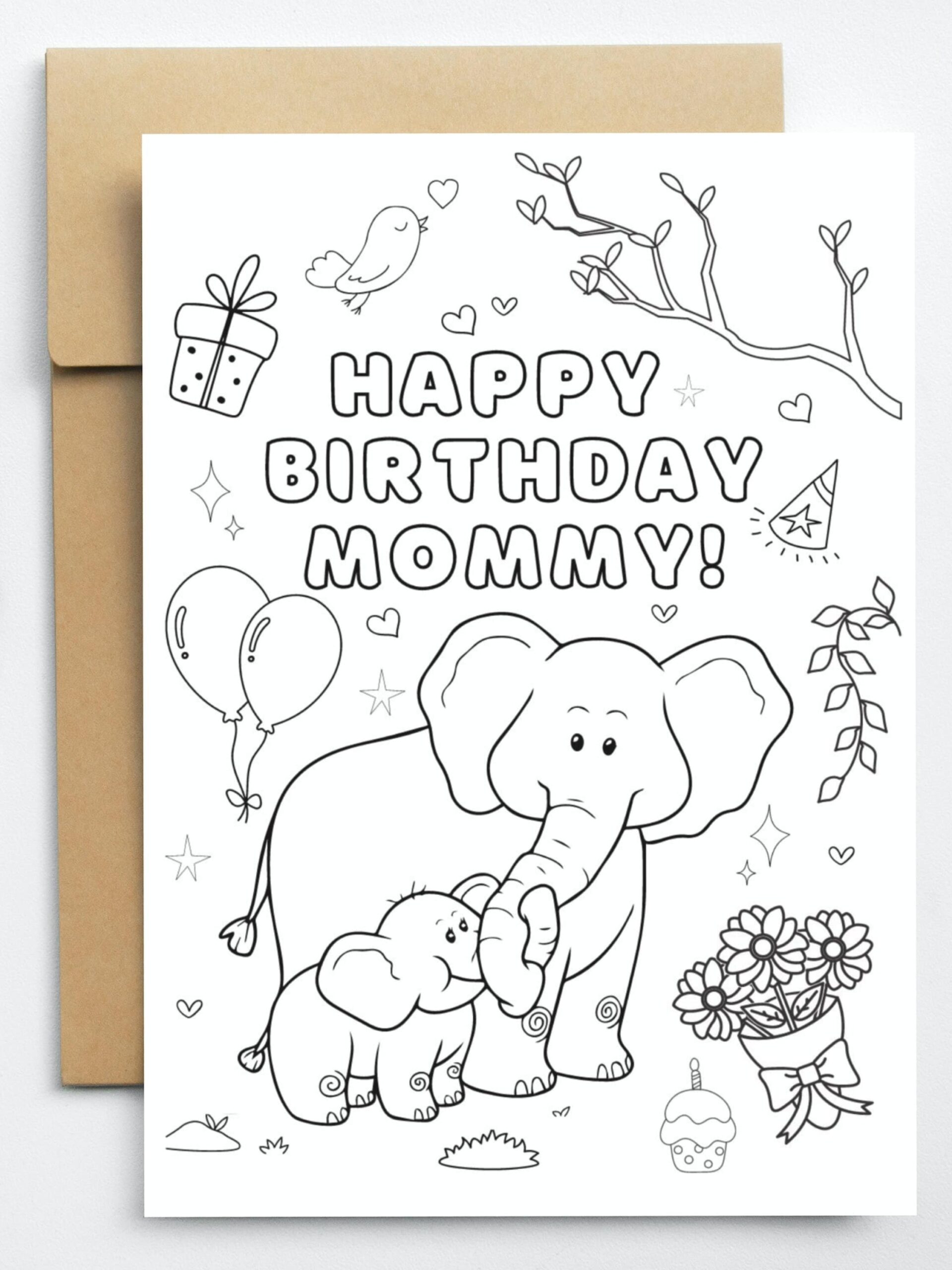Happy Birthday Mommy Adorable Coloring Card From Child Birthday Greetings For Mom Etsy Happy Birthday Mommy Adorable Coloring Card From Child Birthday Greetings For Mom Etsy