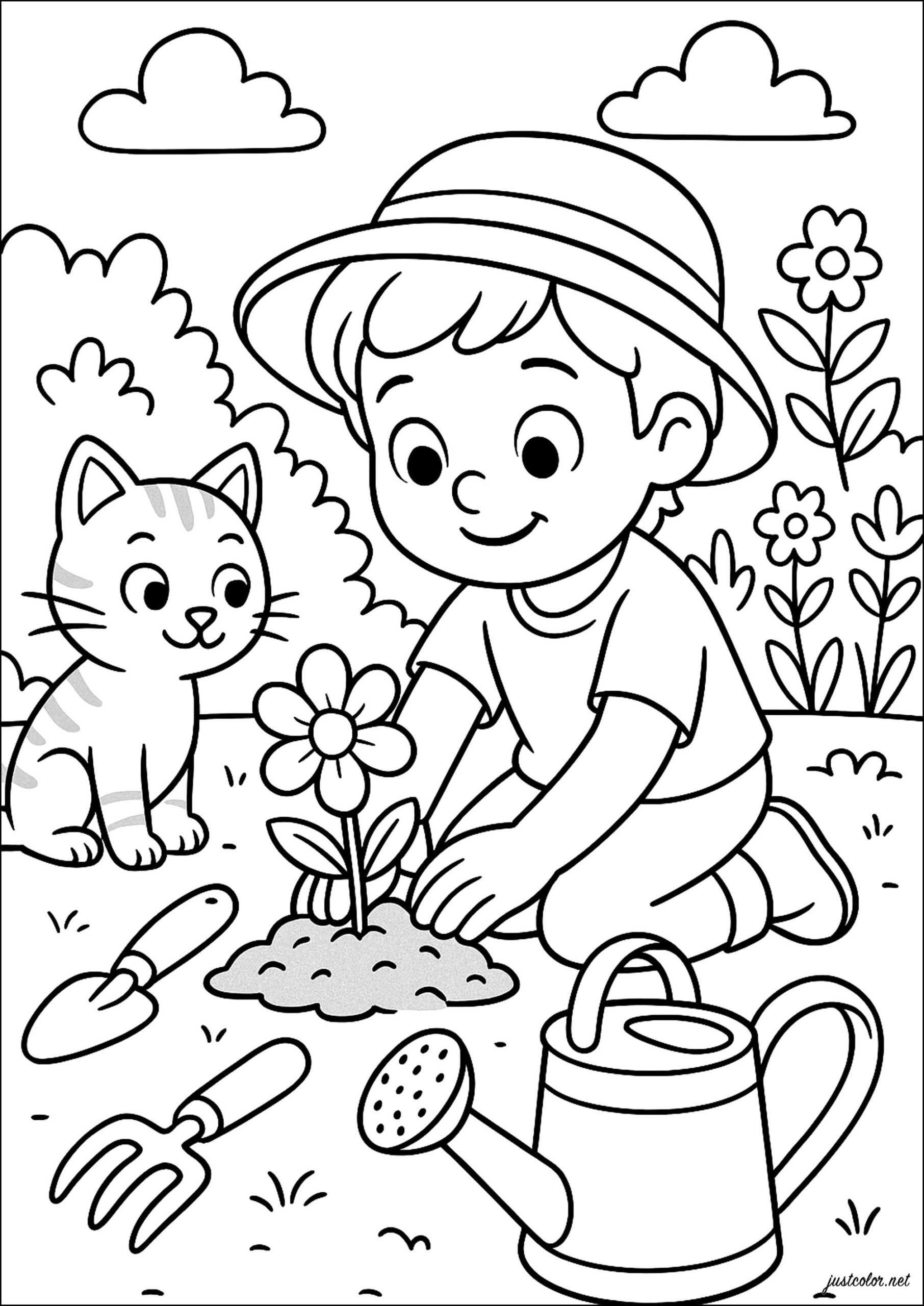 coloring garden pages