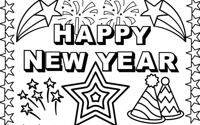 Happy New Year 2023 Coloring Sheet Etsy