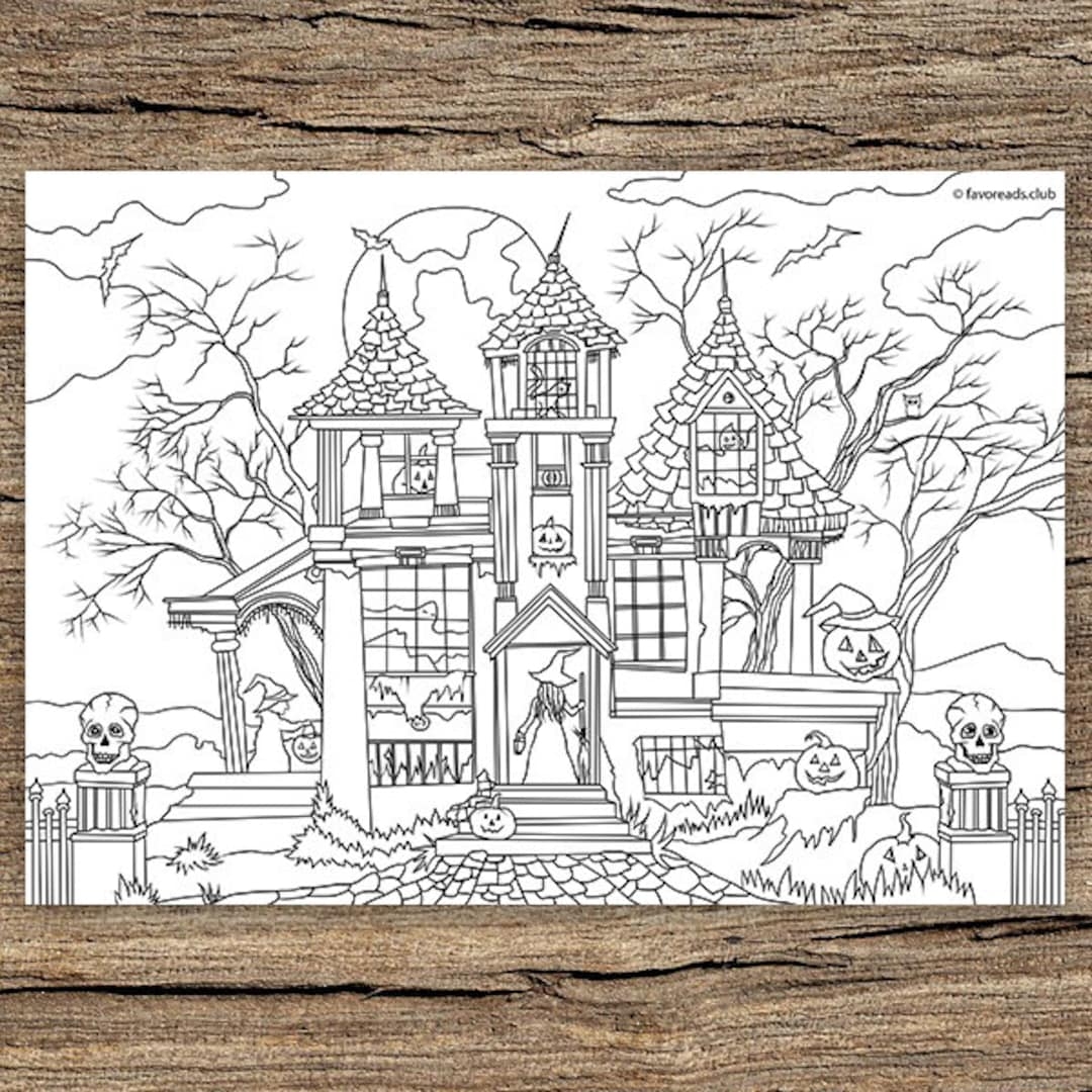 haunted house coloring pages