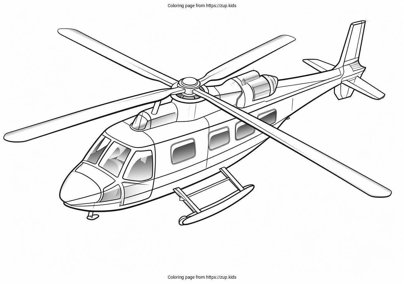 Helicopter Coloring Page From Zup kids