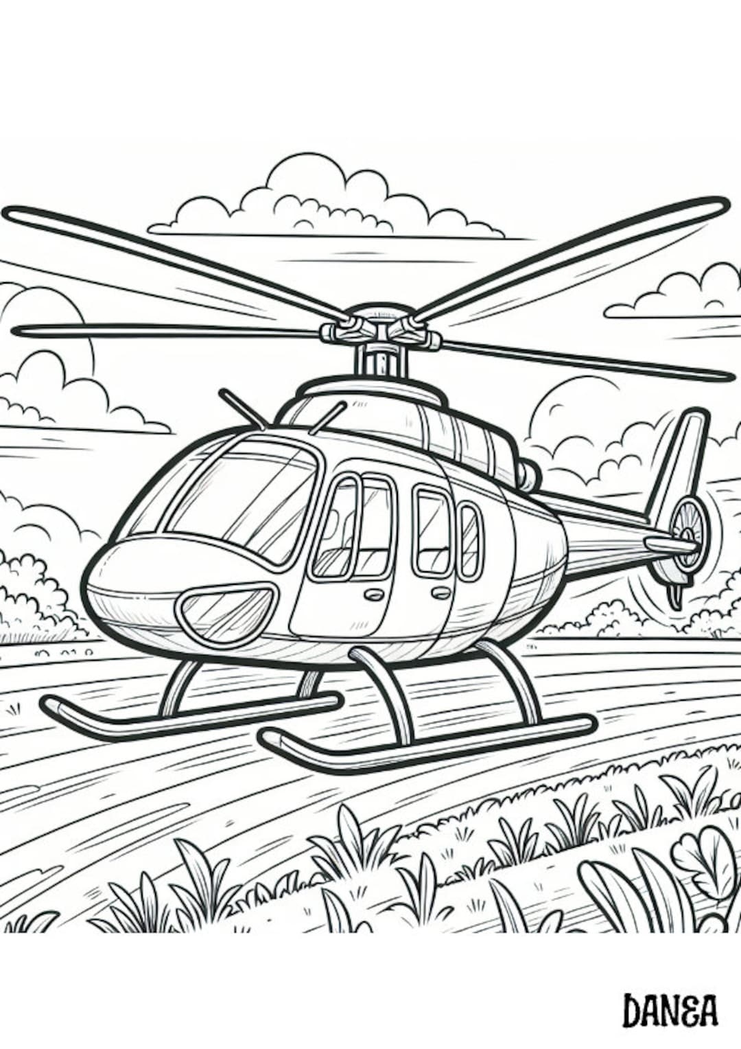 helicopter coloring pages
