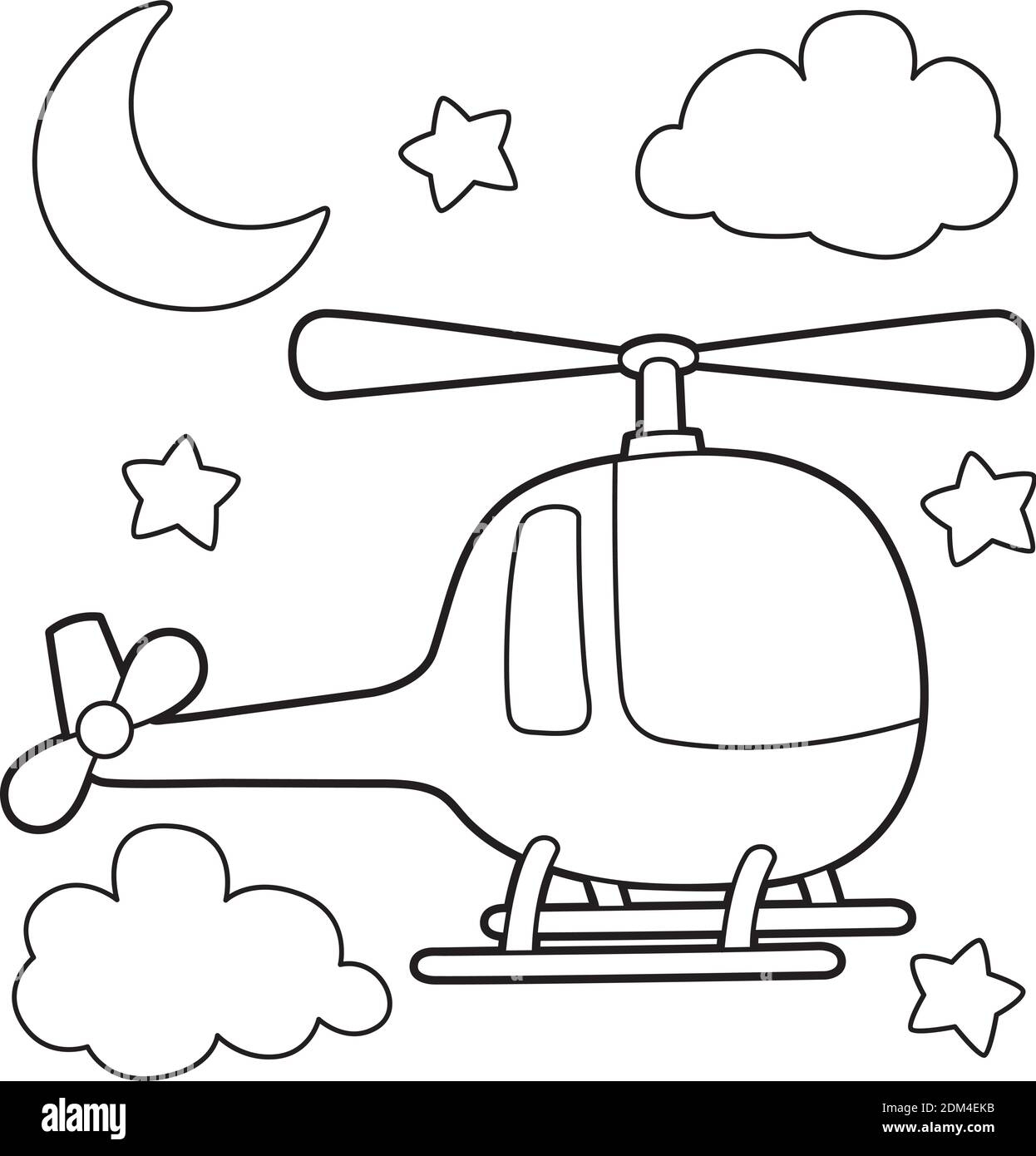 Helicopter Coloring Page Stock Vector Image Art Alamy