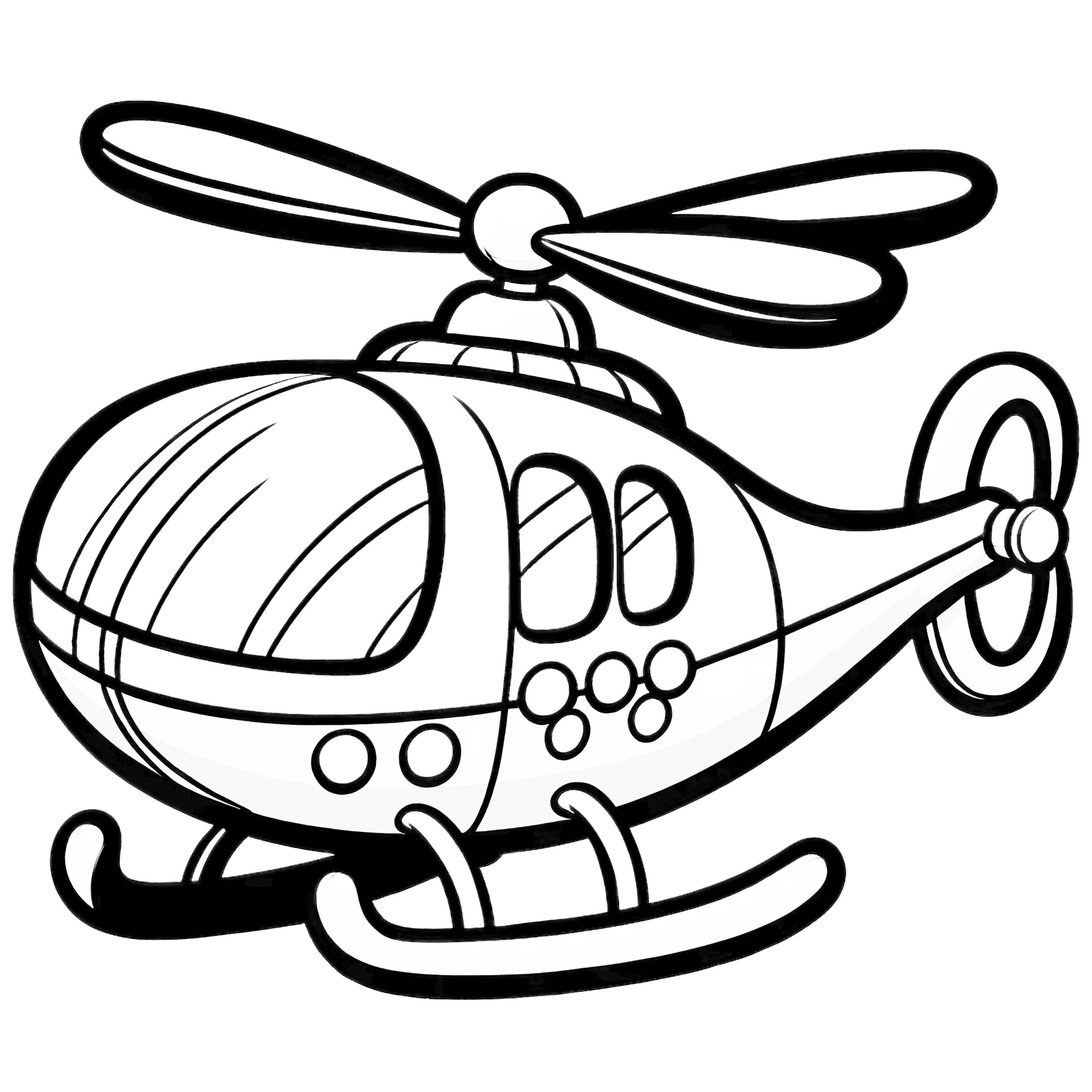 Helicopter Simple Picture To Color For Children Free 