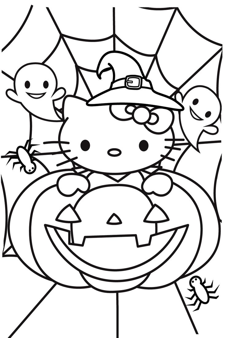 Hello Kitty Halloween Witch Coloring Page Free Printable Coloring Pages