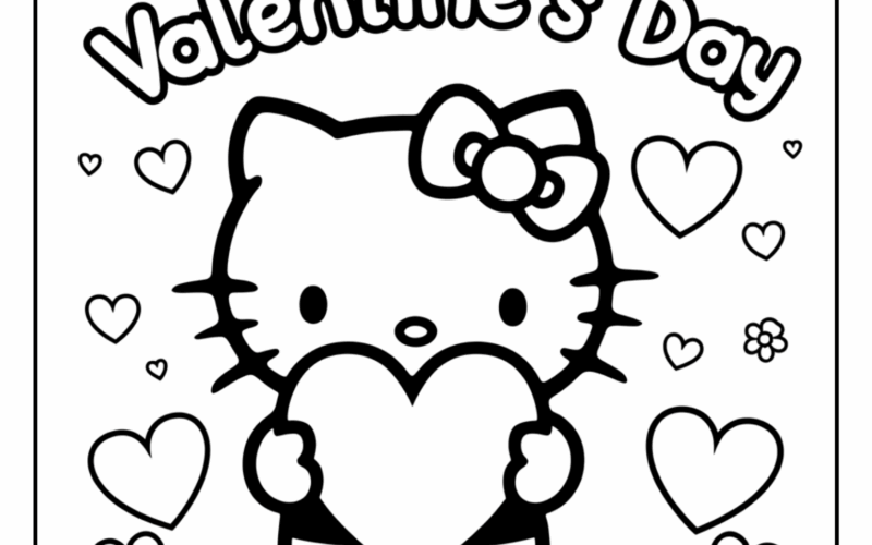 Hello Kitty Valentine Coloring Pages 12 Free Printable PDF Pages Cute Animals Coloring Pages