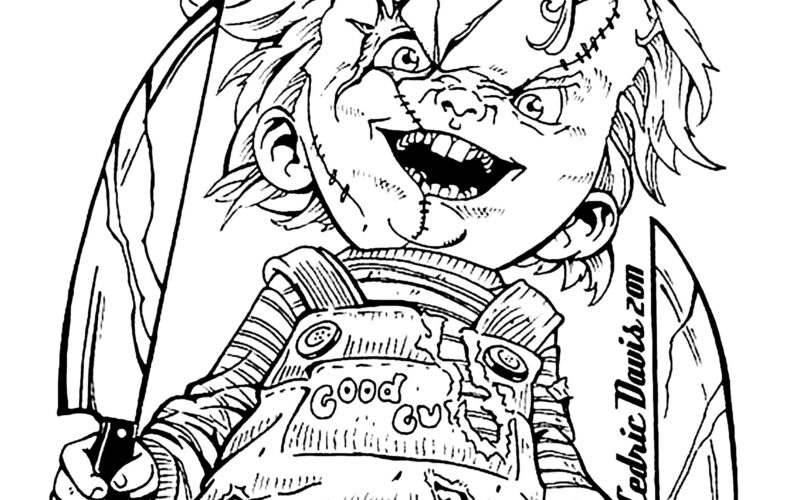 Hi I m Chucky Wanna Play Halloween Coloring Pages For Adults