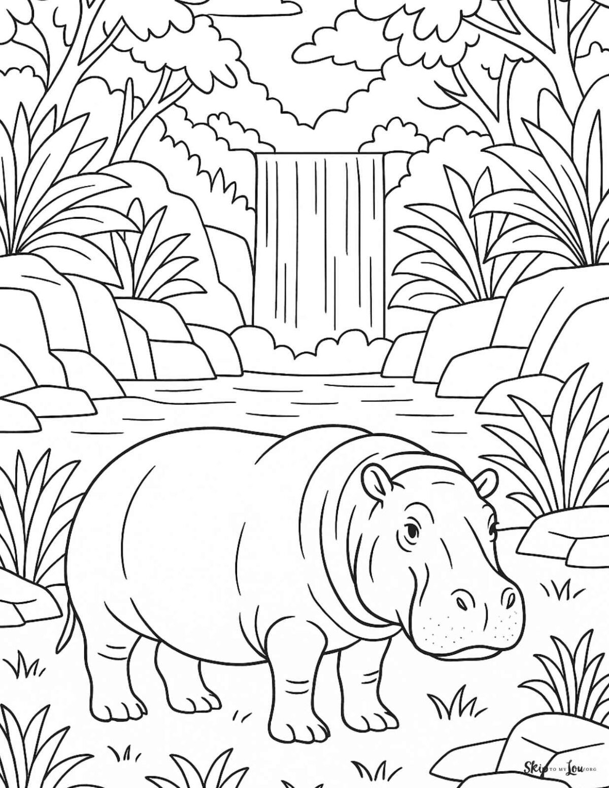 Hippo Coloring Pages Skip To My Lou