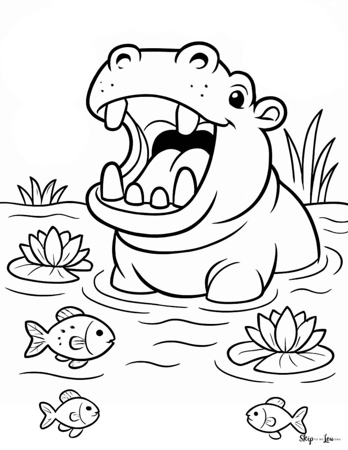 Hippo Coloring Pages Skip To My Lou