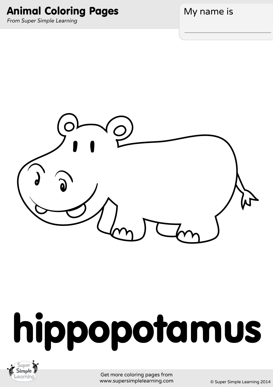 hippo coloring pages