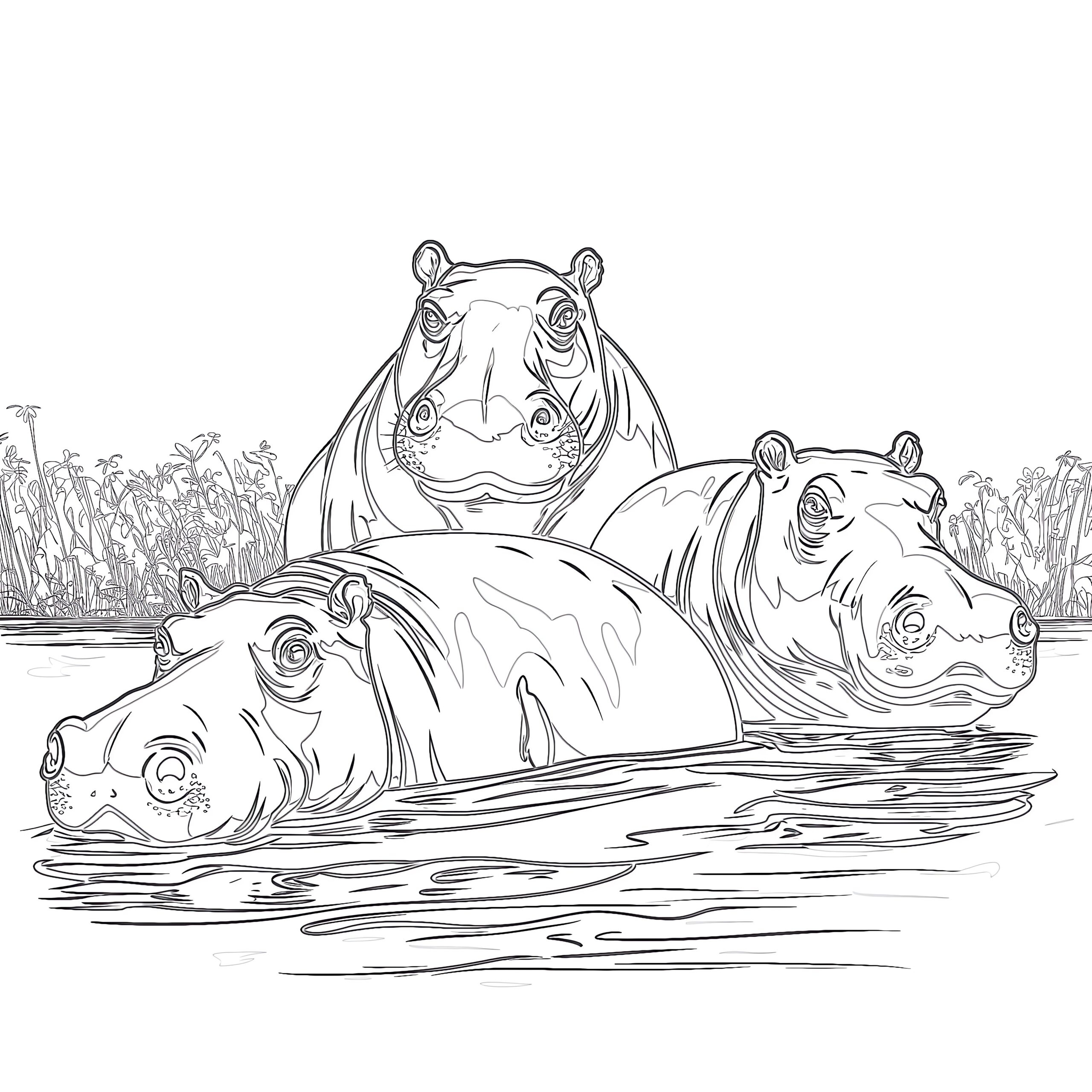 Hippos Coloring Page Coloring Pages Mimi Panda