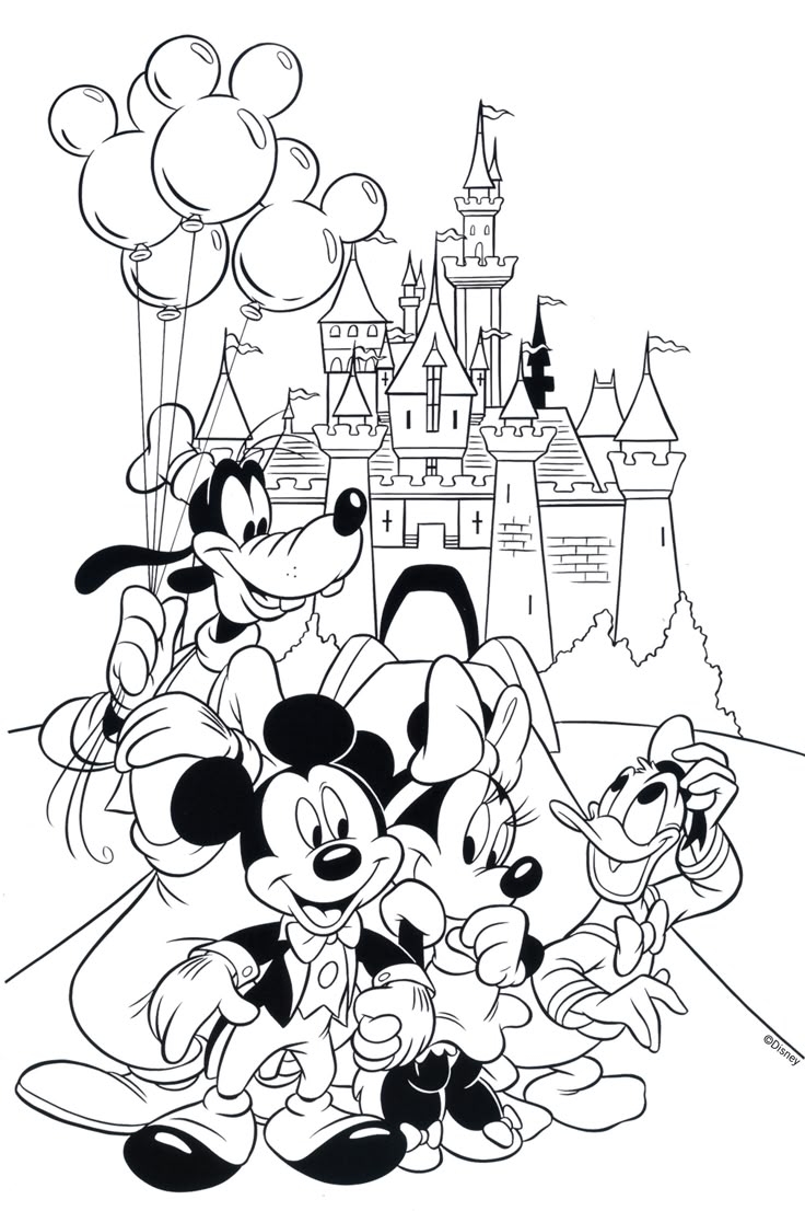coloring pages minnie and mickey