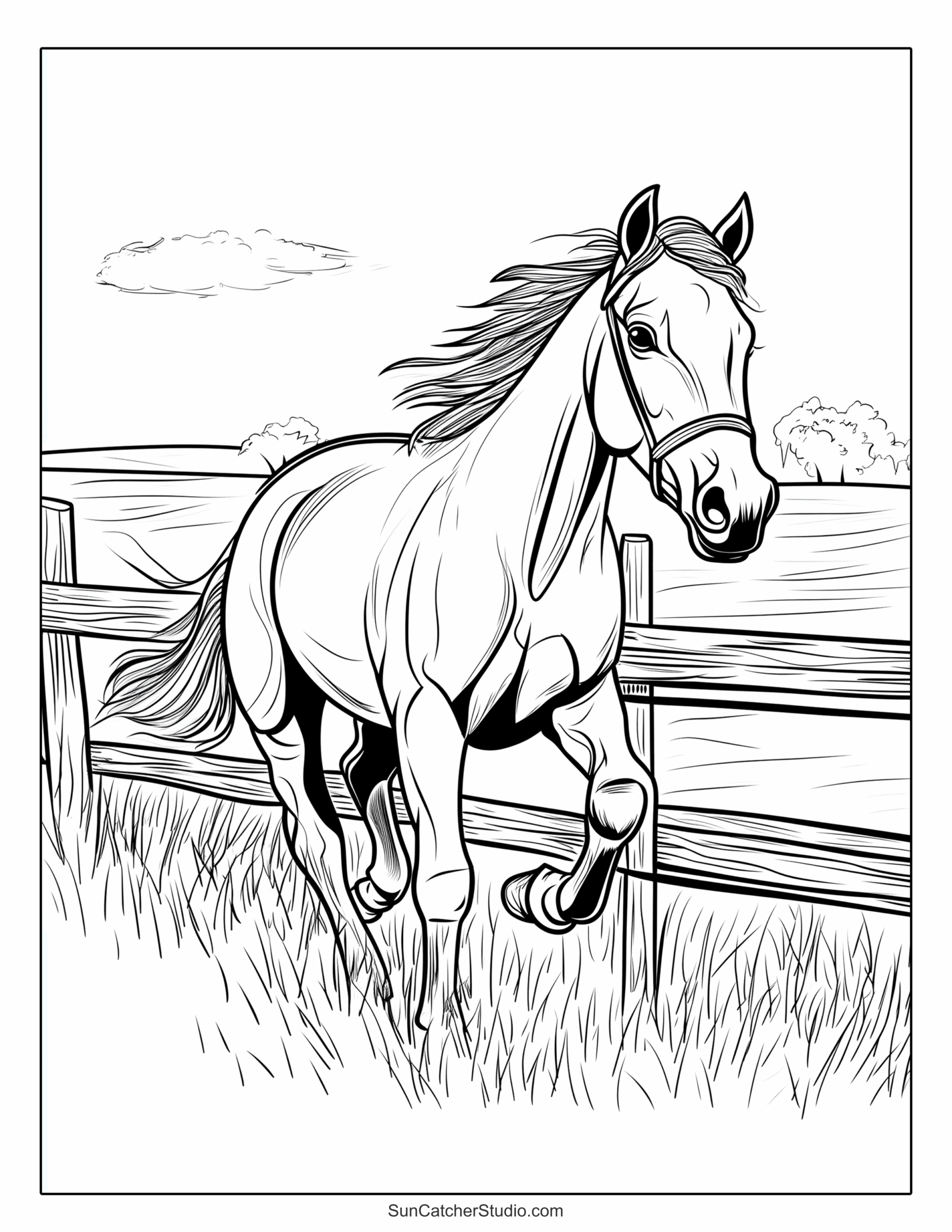 printable coloring pages of horses