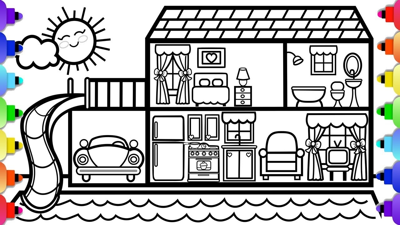 How To Draw A Simple Fun House Coloring Page Fun House Coloring Pages YouTube How To Draw A Simple Fun House Coloring Page Fun House Coloring Pages YouTube