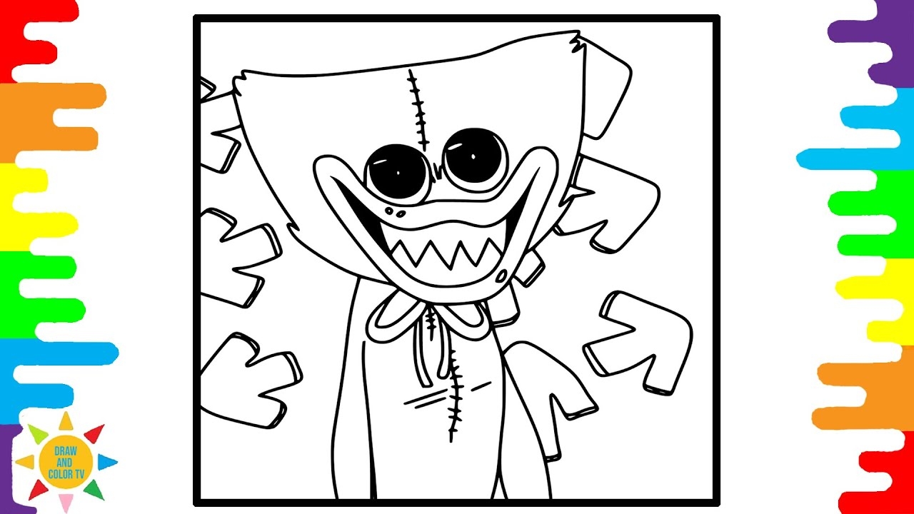 Huggy Wuggy Coloring Page Poppy Playtime Coloring Diviners Azertion Feelings YouTube