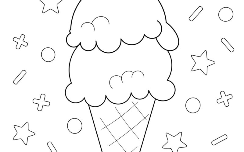 Ice Cream Colouring Pages For Kids Happy Toddler Playtime