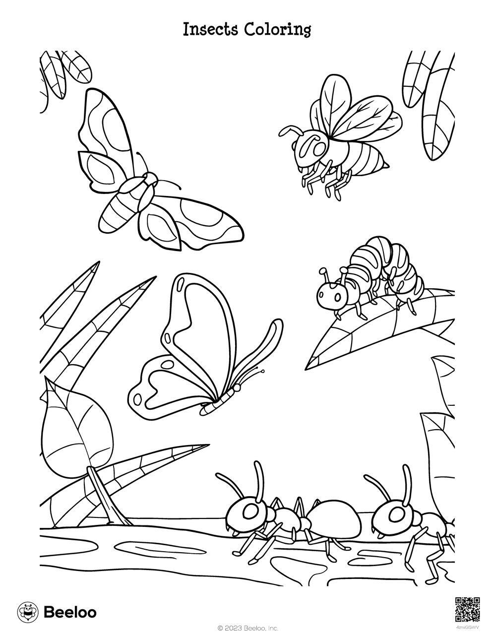 Insect themed Coloring Pages Beeloo Printable Crafts And Activities For Kids