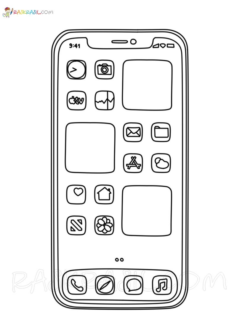 IPhone Coloring Pages Free Printables