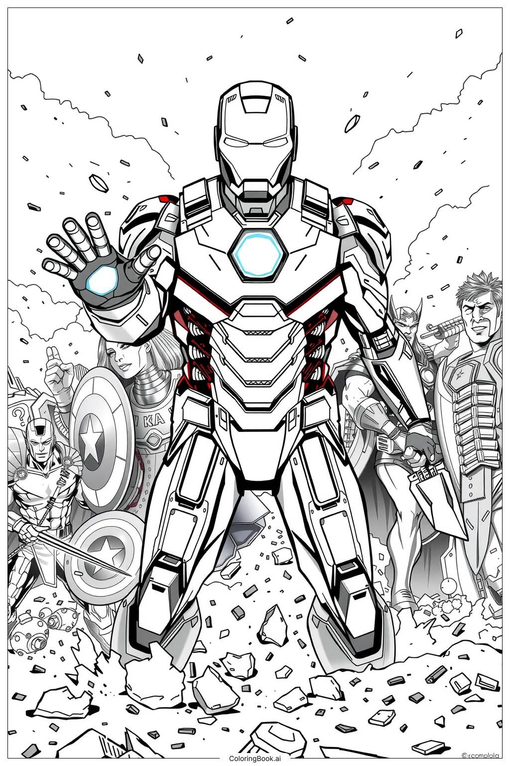 avengers coloring page