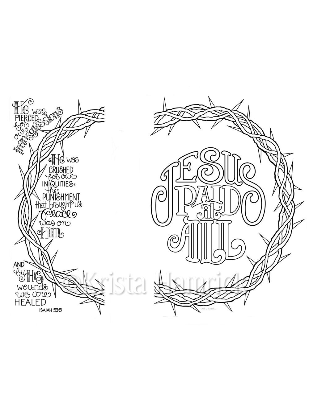Isaiah 53 Coloring Etsy Isaiah 53 Coloring Etsy