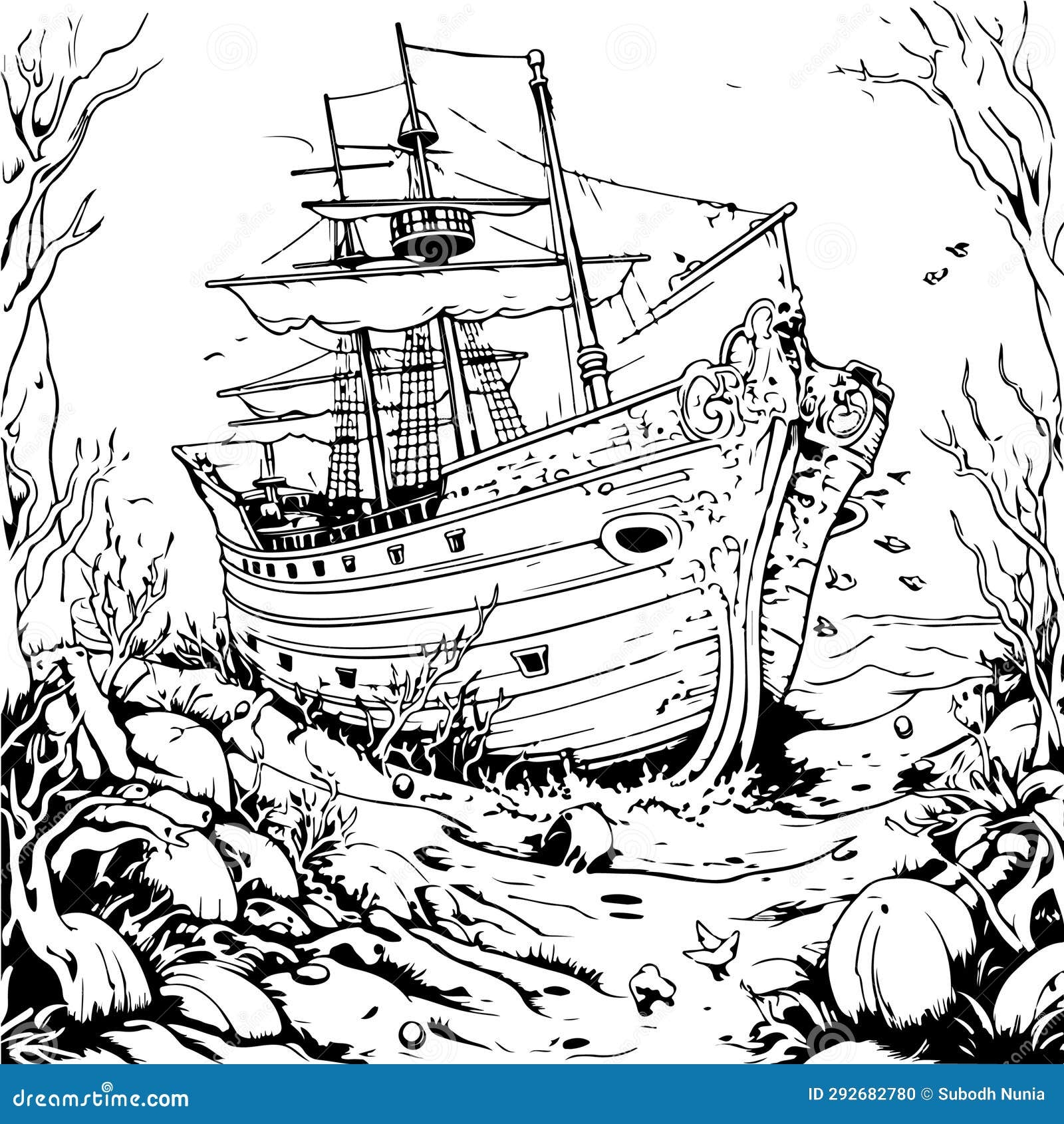 pirate ship coloring pages