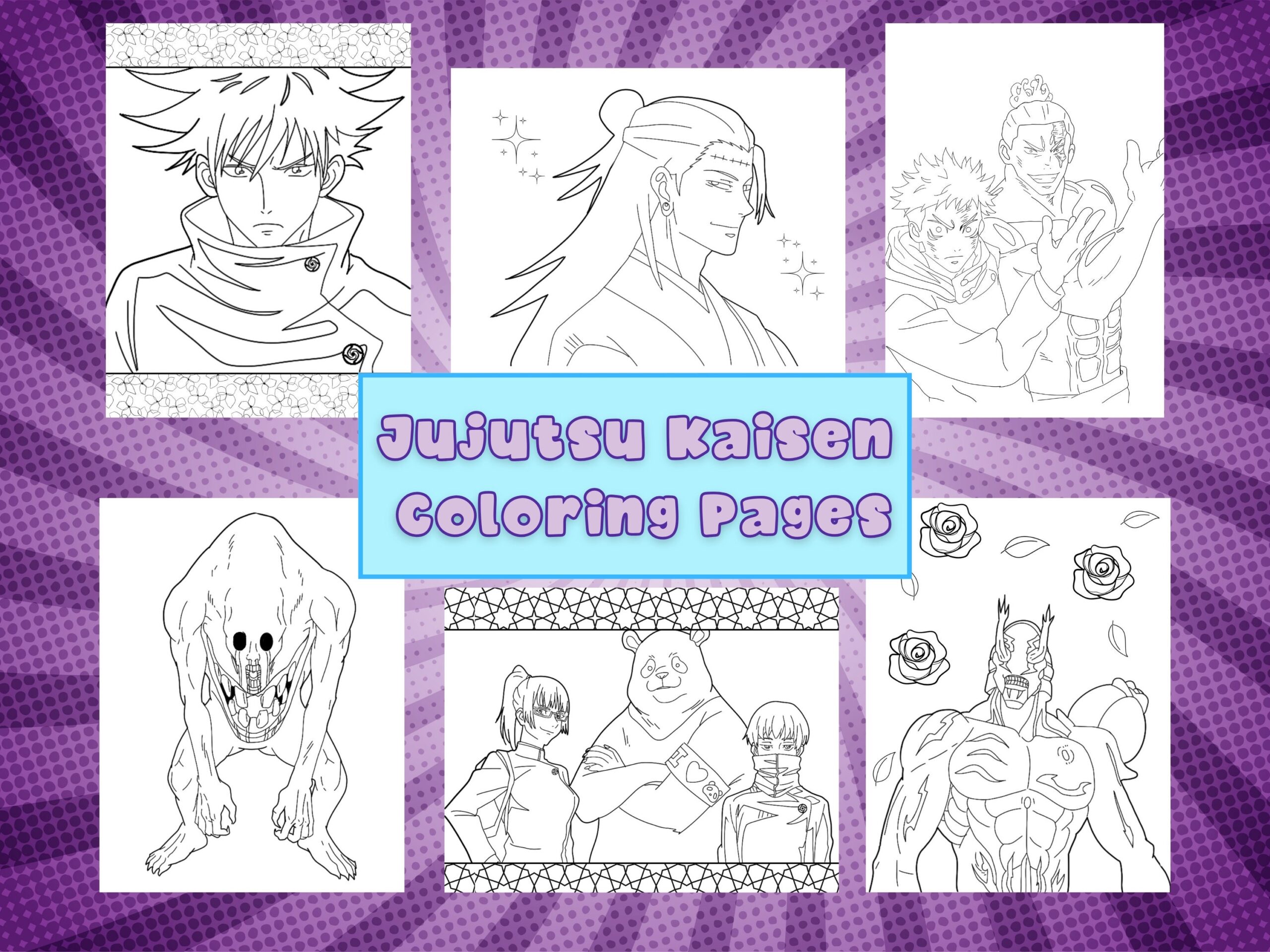 Jujutsu Kaisen Coloring Pages Anime Style Stress Relief PDF Etsy Jujutsu Kaisen Coloring Pages Anime Style Stress Relief PDF Etsy