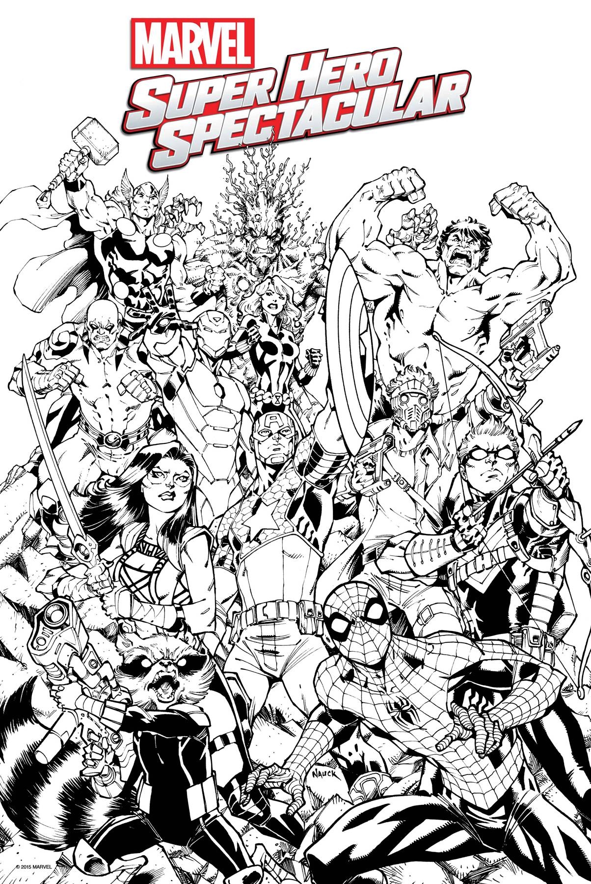 JUL150848 MARVEL SUPER HERO SPECTACULAR BY NAUCK COLORING POSTER Previews World
