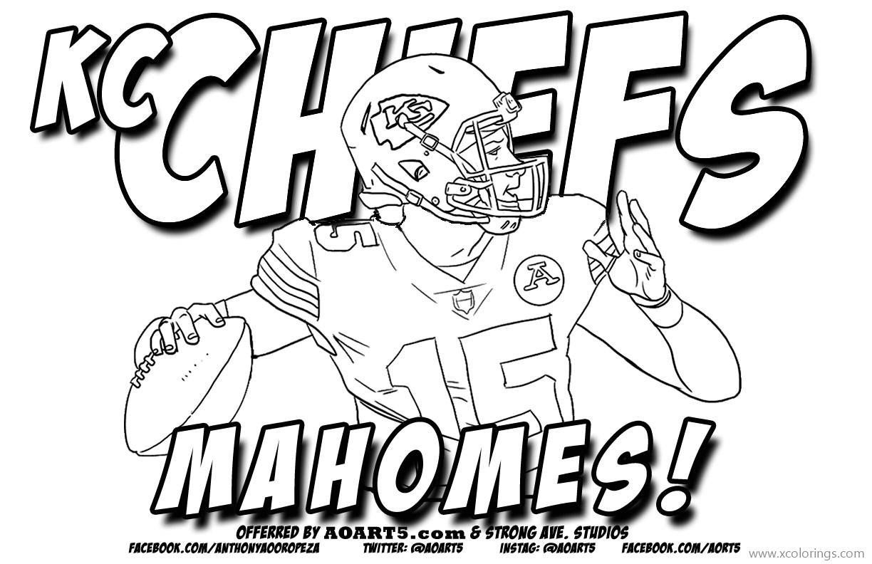 KC Chiefs Patrick Mahomes Coloring Page Coloring Page Football Coloring Page Kansas City Chiefs Craft Coloring Nation Pages