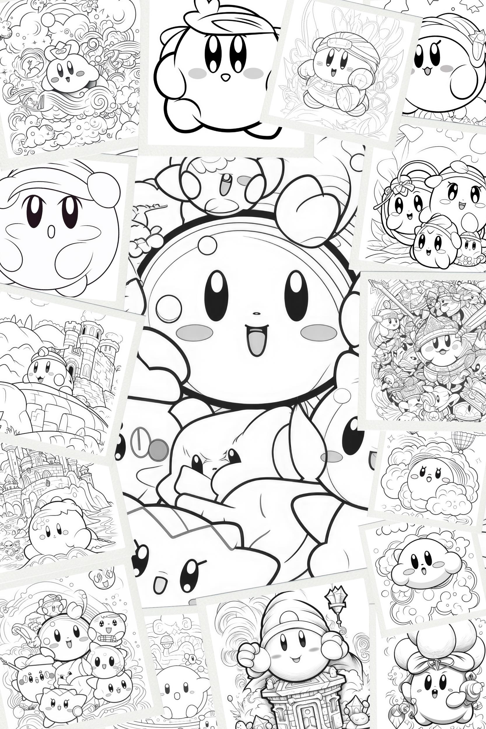 Kirby Coloring Pages Kawaii Kirby Coloring Pages Printable Digital Download Kirby Kawaii Coloring Pages Etsy
