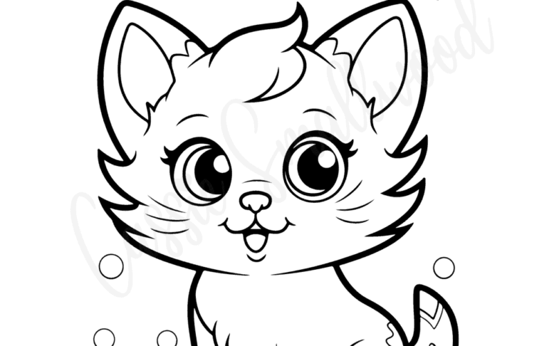 Kitty Cat Coloring Page Cassie Smallwood
