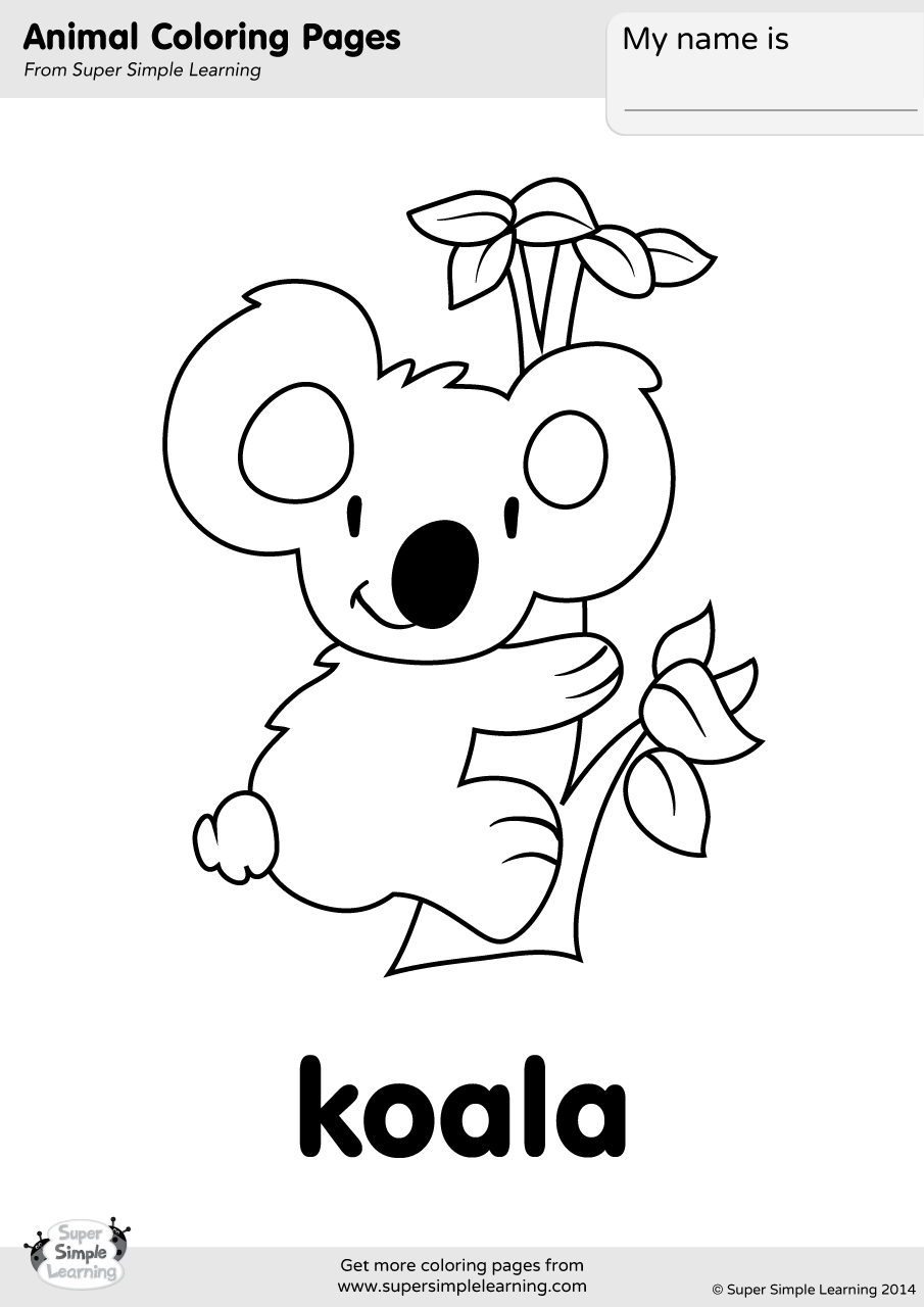 Koala Coloring Page Super Simple