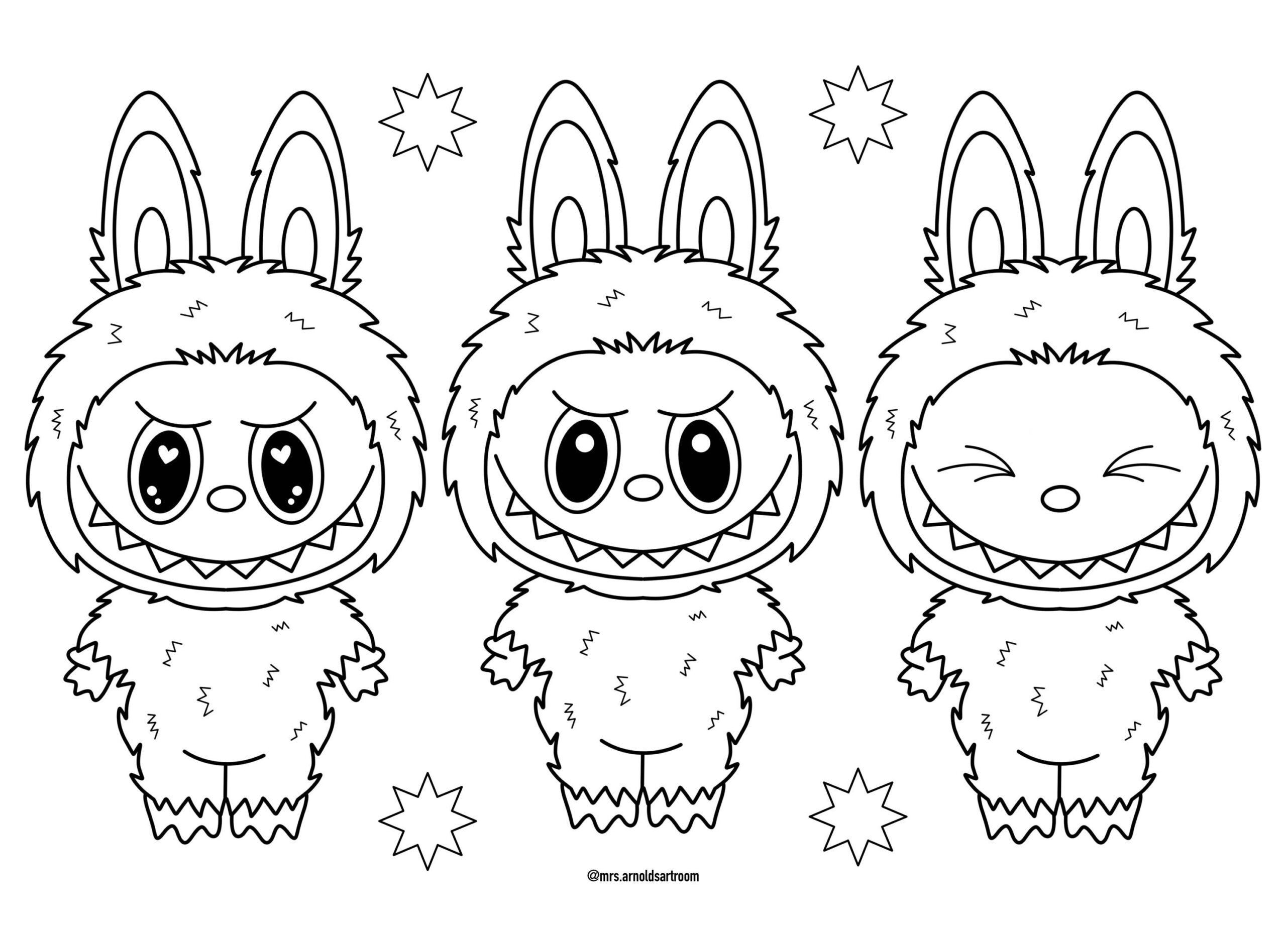 Labubu Coloring Pages By Mrs Arnolds Art Room TPT