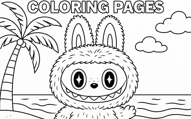 Labubu Lafufu Coloring Pages Bundle 54 Cute Pages For Kids PDF PNG Instant Digital Download KDP Printable Art Etsy