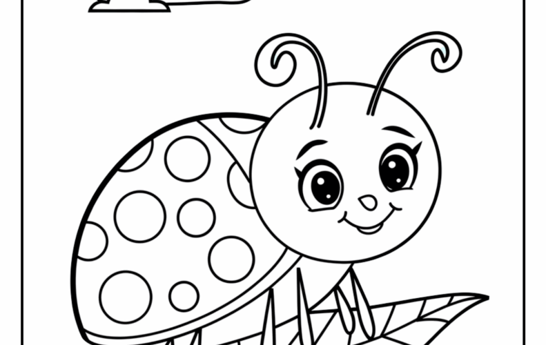 Ladybug Coloring Page 4 Free Printable PDF Pages Cute Animals Coloring Pages