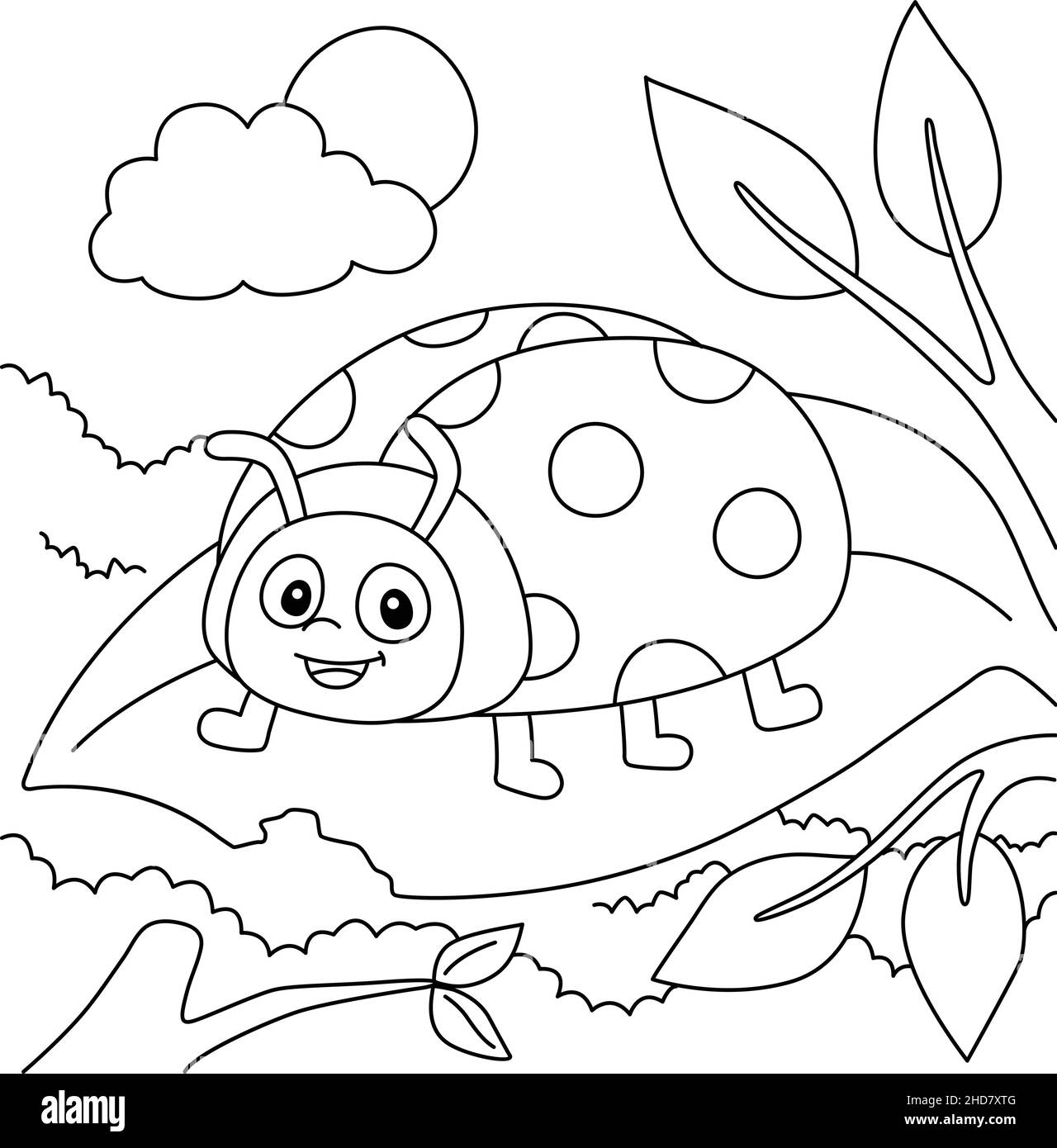Ladybug Coloring Page For Kids Stock Vector Image Art Alamy Ladybug Coloring Page For Kids Stock Vector Image Art Alamy