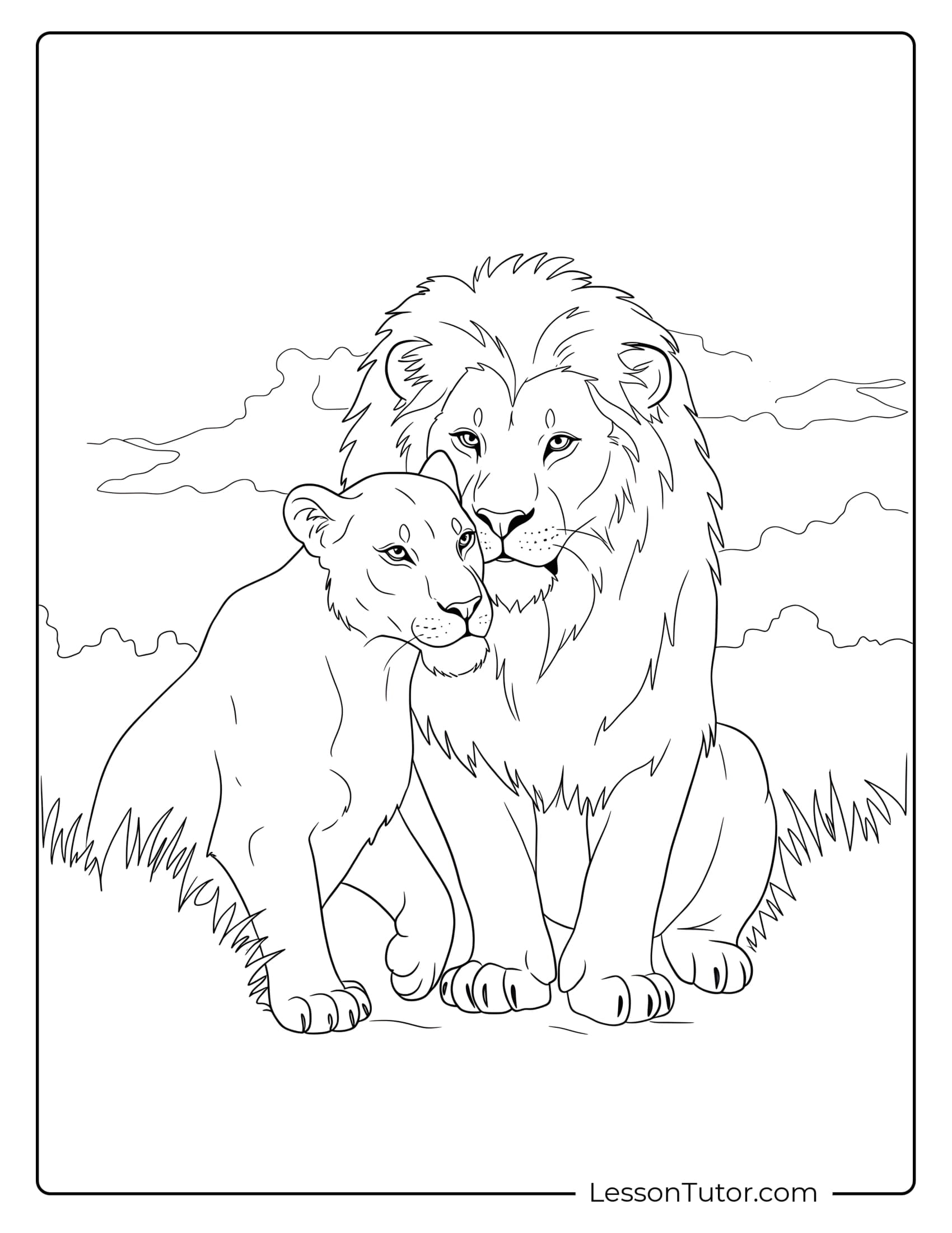 Lion Coloring Pages Lesson Tutor