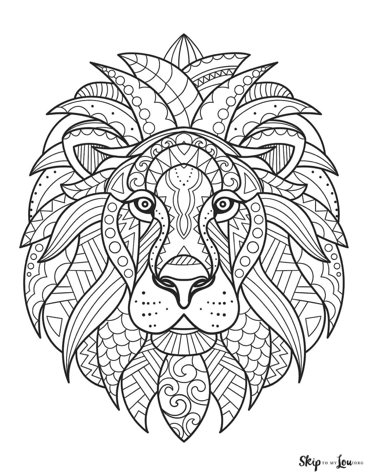 coloring lion pages