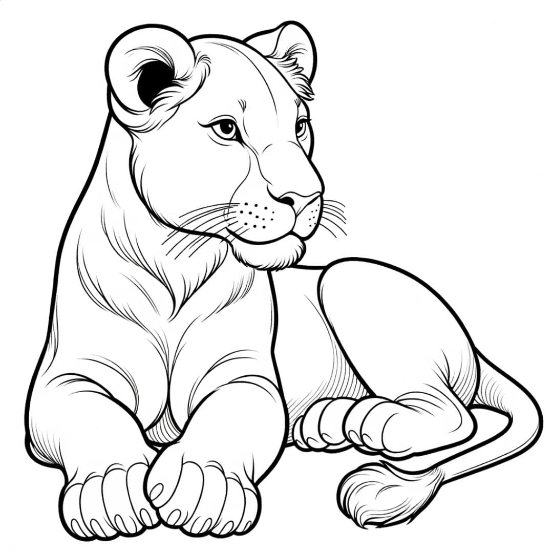 Lioness Coloring Page