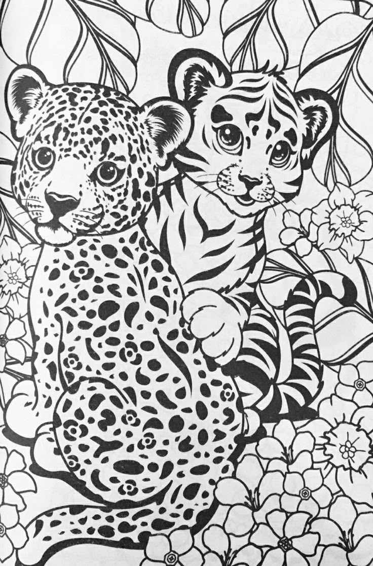 Lisa Frank Cheetahs Coloring Page