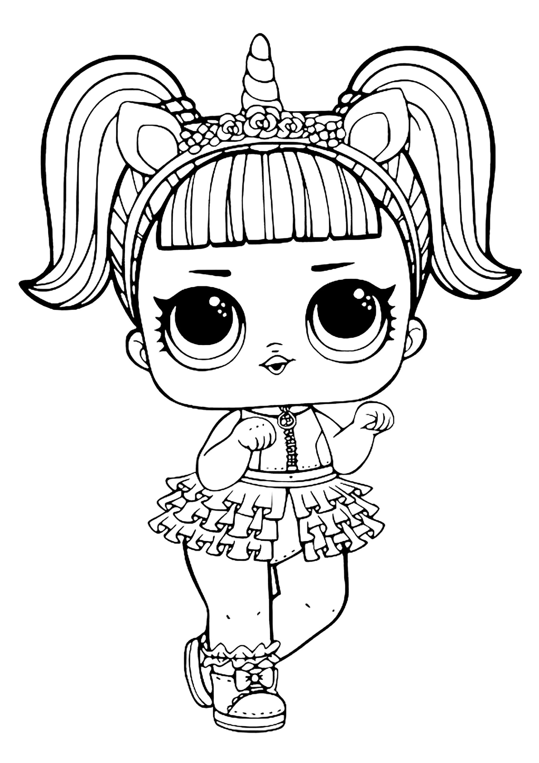 LOL Surprise Doll With Unicorn Headband LOL Surprise Dolls Coloring Pages