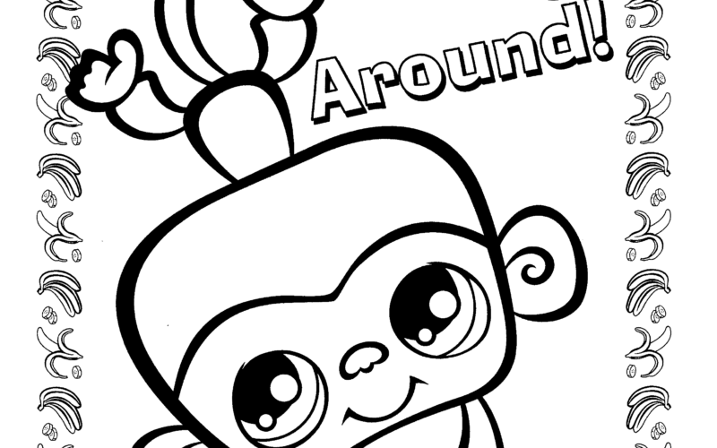 LPS Monkey Coloring Pages Littlest Brainrot