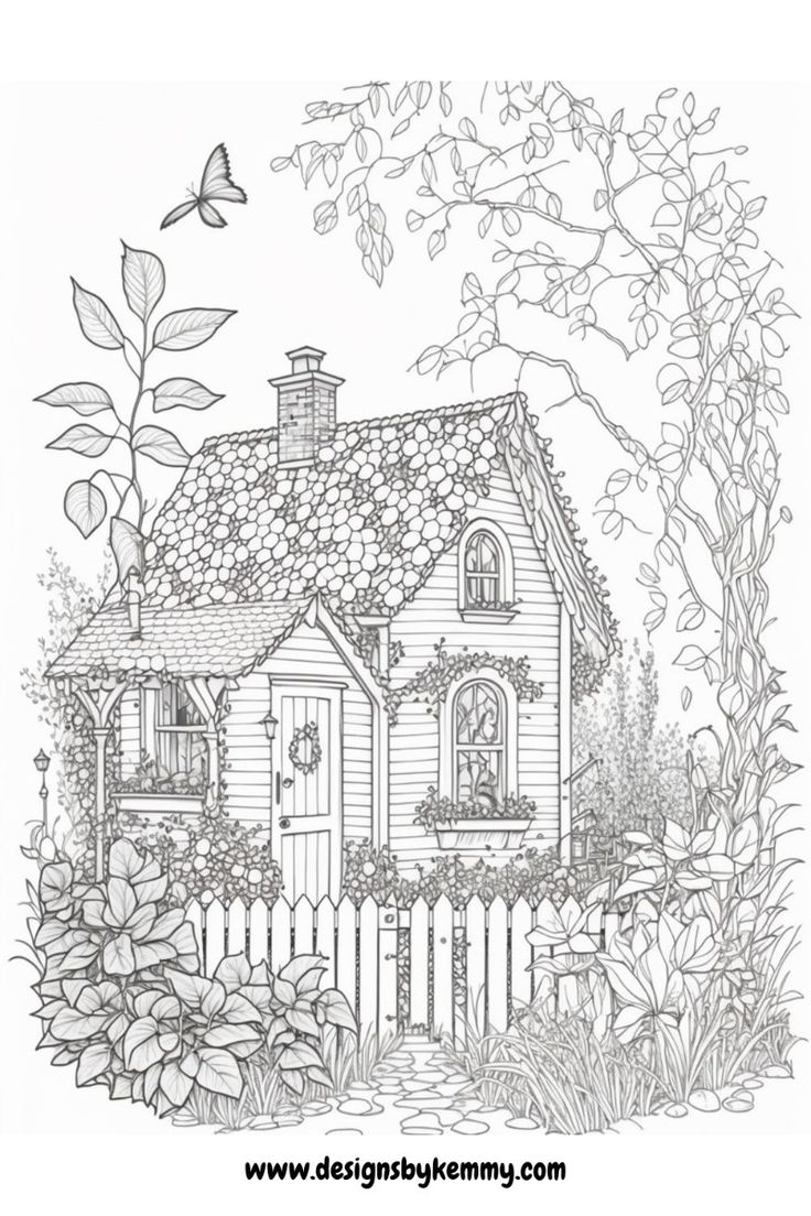 Magical House Coloring Page Free Coloring Pages For Adults Designs By Kemmy