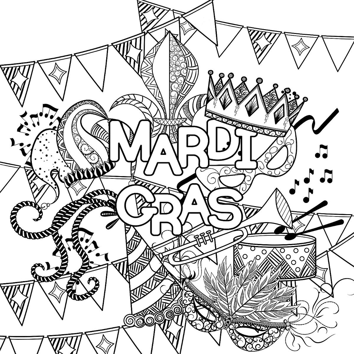 mardi gras coloring pages